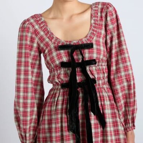 Tartan Damson Madder Dress uk 14 - Picture 1 of 5